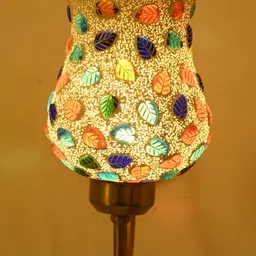 1ST TIME Multicoloured & Gold-Toned Textured Metal Frustum Shaped Wall Lamp image 5