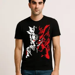 Be Crazy Men Naruto Graphic Printed Round Neck Cotton T-shirt-picture-33