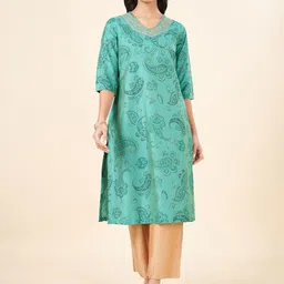 RANGMANCH BY PANTALOONS Paisley Printed Straight Kurta-picture-27