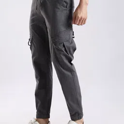 Blu MNKY Men Relaxed Slim Fit Cotton Cargos image 3