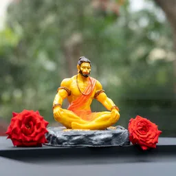 Ekhasa Orange & Yellow Lord Hanuman Ji Religious Idol Showpiece-image-47