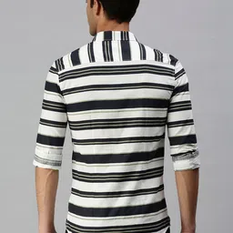 SHOWOFFFF Men Comfort Slim Fit Multi Stripes Striped Casual Shirt image 5