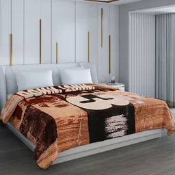 Monte Carlo Brown Geometric GSM 1000 Heavy Winter Double Bed Blanket-image-37
