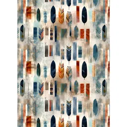 EverHOME 8Pcs White & Brown Printed Cotton Diwan Set image 4