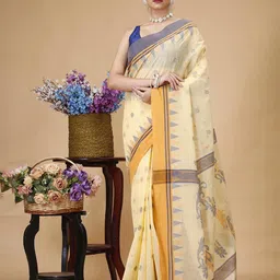 SLAGHA Woven Design Pure Cotton Handloom Taant Saree-image-11