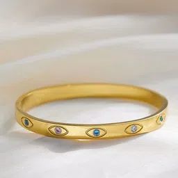 Jewels Galaxy Women Crystals Gold-Plated Bangle-Style Bracelet-image-4