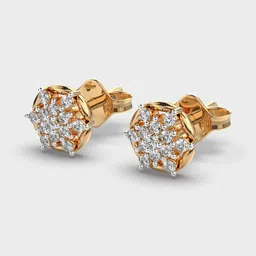 Jewelbox 9Kt Gold 0.17 Ct Lab Grown Diamond Studded Studs - 0.96g image 2