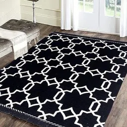 RADECOR Black& White Geometric Printed Anti-Skid Carpet-picture-13