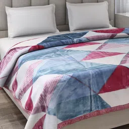 Monte Carlo Blue & Red Heavy Winter Double Bed Blanket 871 GSM-image-22