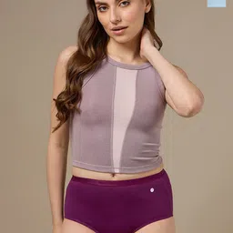 URBAN ADVENTURE Women Pack Of 2 High-rise Hipster Briefs + 2UAW-006(ICE BLUE-WINE)-image-12