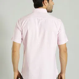 Indian Terrain Men India Slim Spread Collar Solid Cotton Slim Fit Casual Shirt image 4