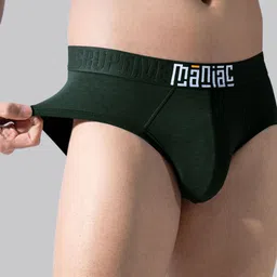 Maniac Mid-Rise Cotton Basic Briefs - MN24-MODAL-OLIVE-BRIEF-S image 2