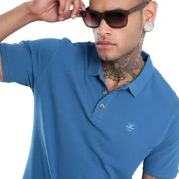 WROGN Men Solid Polo Collar Pure Cotton Slim Fit T-shirt-picture-30