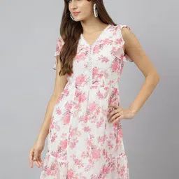 Latin Quarters Floral Print Fit & Flare Dress-image-7