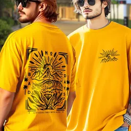 AUSK Graphic Printed Round Neck Cotton Oversized T-shirt image 3