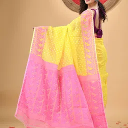 DESH BIDESH Woven Design Handloom Jamdani Saree image 5