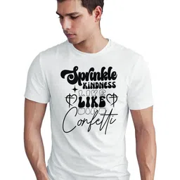Seekbuylove Men Bio Finish Sprinkle Kindness Like Confetti Round Neck Pure Cotton T-shirt-picture-38