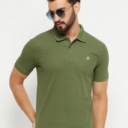 RENUOVO Men Solid Polo Collar Cotton Slim Fit T-shirt-image-88