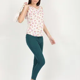 URBAN POCHE Floral Printed V-Neck Top-image-94