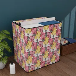 Myntra Elegant Homes White & Pink Printed Waterproof Washing Machine Cover With Zip-picture-10