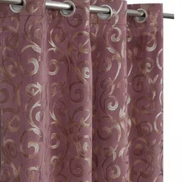 GEET CREATIONS Violet Set of 2 Floral Room Darkening Window Curtain-picture-14