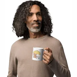 Mr UVD White & Brown Graphic Printed Ceramic Mug image 3