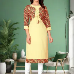 KHANJAN FASHION Printed Round Neck Straight Kurta-image-14