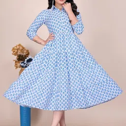 VenderVilla Floral Printed Tiered Fit & Flare Midi Dress-picture-24