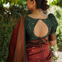 CaniBani Woven Design Zari Silk Blend Banarasi Saree image 5