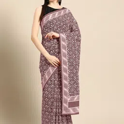 BUTA BUTI Printed Floral Pure Cotton Saree image 1