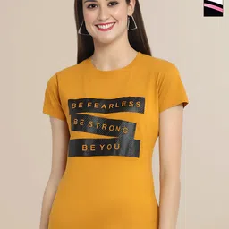 Mast & Harbour Women Typography 2 Printed Applique T-shirt-picture-33