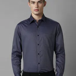 Louis Philippe Men Classic Spread Collar Textured Printed Cotton Formal Shirt-picture-13