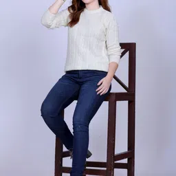 The Roadster Lifestyle Co Self-Design Round Neck Ribbed Pullover image 5