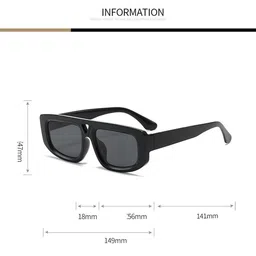 AUGEN Unisex Black Lens & White Rectangle Sunglasses with image 5
