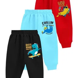 kiddify Girls Pack Of 3 Cotton Graphic Printed Track Pants-picture-47