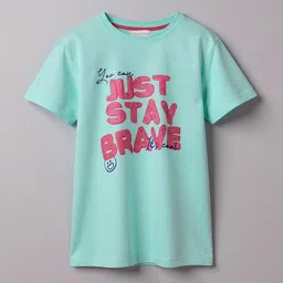 Purple United Kids Girls Typography Printed Applique T-shirt-picture-36