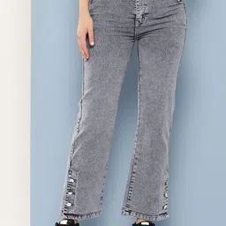 Muhuratam Girls Casual Grey Colour Solid Denim Jeans-picture-26