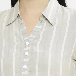 MORDEN MUSE Self Design Shirt Collar Tunic With Trousers image 2