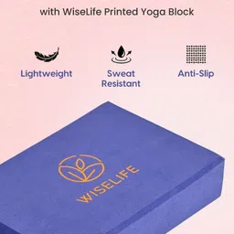 WiseLife Yoga Block High Density Premium TPE Foam Balance Support & Cushion BLUE PACK OF 2 image 4