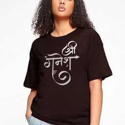 TOGS & TERRE Women Typography Printed Round Neck Cotton Oversized T-shirt-picture-4