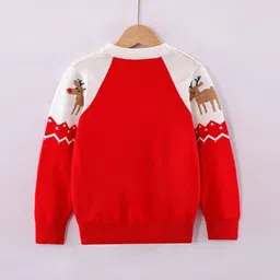 YK Kids Fair Aisle Self-Design Round Neck Full Sleeve Pullover image 2