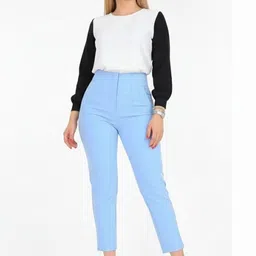 HIGH BUY Women Tailored Slim Fit High-Rise Pleated Trousers-picture-29