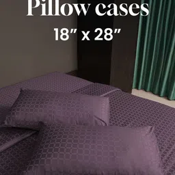 Oyvu Purple Geometric 400 TC King Bedsheet with 2 Pillow Covers image 3