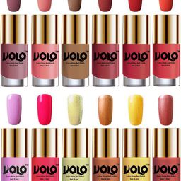VOLO Set Of 12 Extra Shine Vibrant Shades Combo Nail Polish- 9.9ml Each- No-223-picture-48