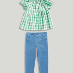 mothercare Girls Checked Top with Leggings-picture-23