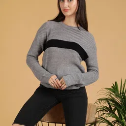Kotty Women ColourblockedCotton Pullover-image-93