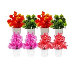 Dekorly Multi Plastic Artificial Flowers & Plants With Pot image 1