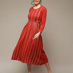 Rangriti Striped A-Line Midi Dress-picture-18