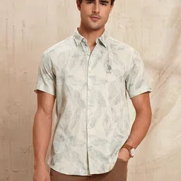 U.S. Polo Assn. Denim Co. Men Slim Fit Floral Printed Pure Cotton Casual Shirt-picture-42