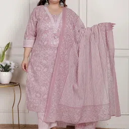 Swasti Women Floral Printed Regular Pure Cotton Kurta Set-picture-28